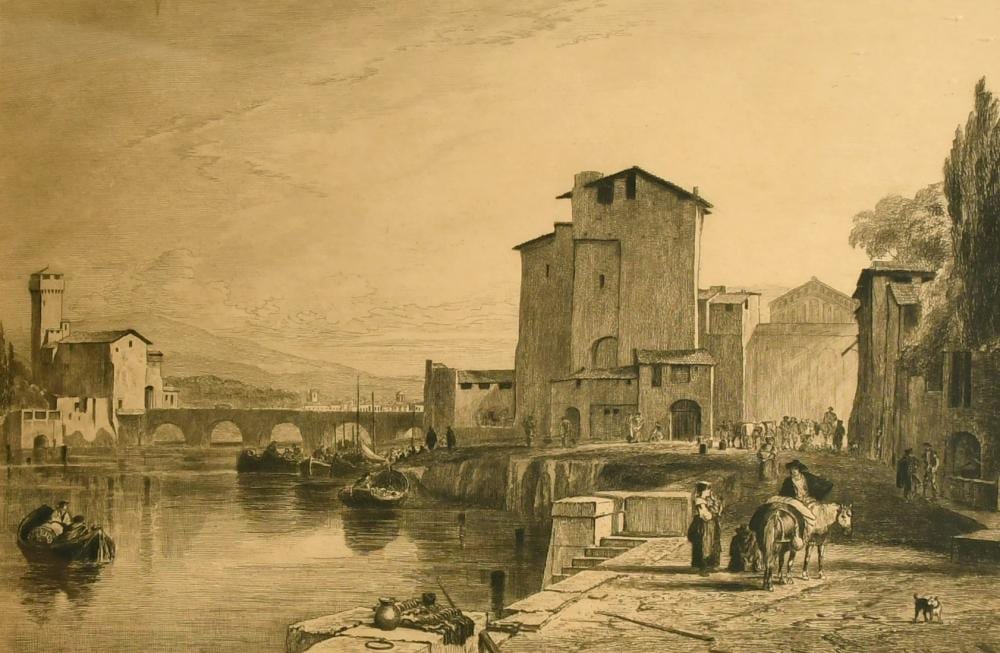 Charles Oliver Murray comparable auction result: charles oliver murray 1842 1923 british the port of leghorn a port scene with multiple figures and a town
