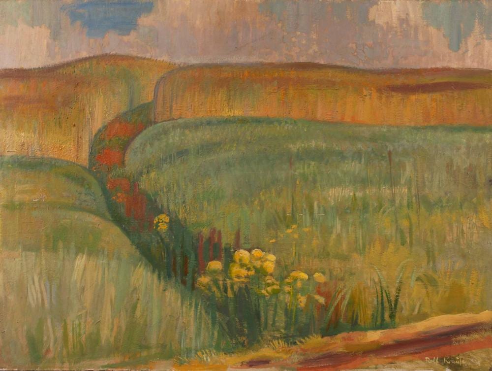 Rolf Krause comparable auction result: rolf krause landschaft mit feldern