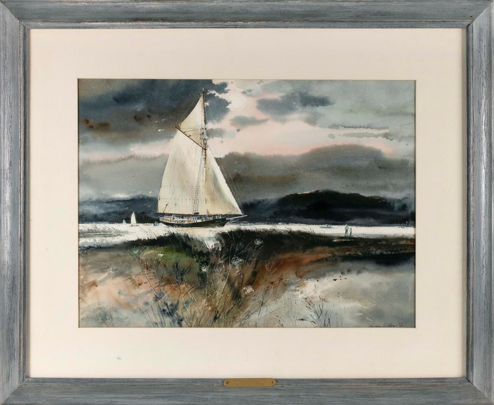 harvey whitney kidder new york massachusetts 1918 2001 hudson river sloop clearwater watercolor on paper 16 75 x 22 5 sight framed 28 x 31 · Eldred's · 2022-08-25 Harvey W Kidder comparable auction result: harvey whitney kidder new york massachusetts 1918 2001 hudson river sloop clearwater watercolor on paper 16 75 x 22 5 sight framed 28 x 31
