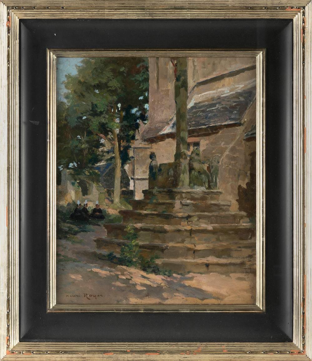 Henri Paul Royer comparable auction result: henri royer france 1869 1938 steps by a fountain oil on canvas 18 x 15 framed 27 x 22