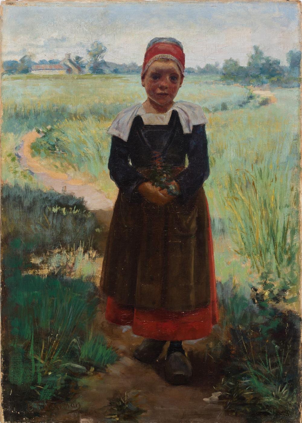 Benjamin Tupper Newman comparable auction result: benjamin tupper newman am 1858 1940 brittany girl 1887 oil on canvas unframed 17 7 8 x 12 5 8 actual