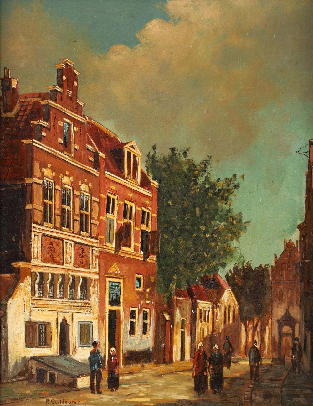 Pierre Guillaume comparable auction result: pierre guillaume oil on board dutch cityscape