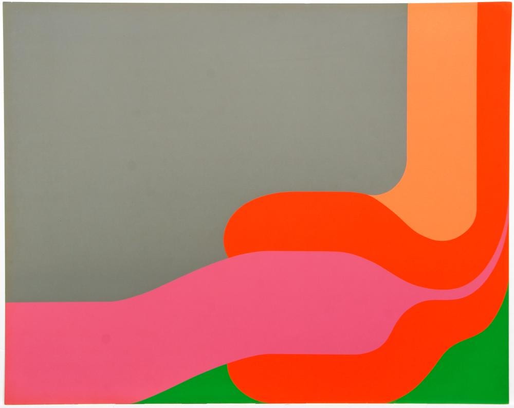 Sven Lukin comparable auction result: sven lukin 1969 bimorphic abstract silkscreen signed