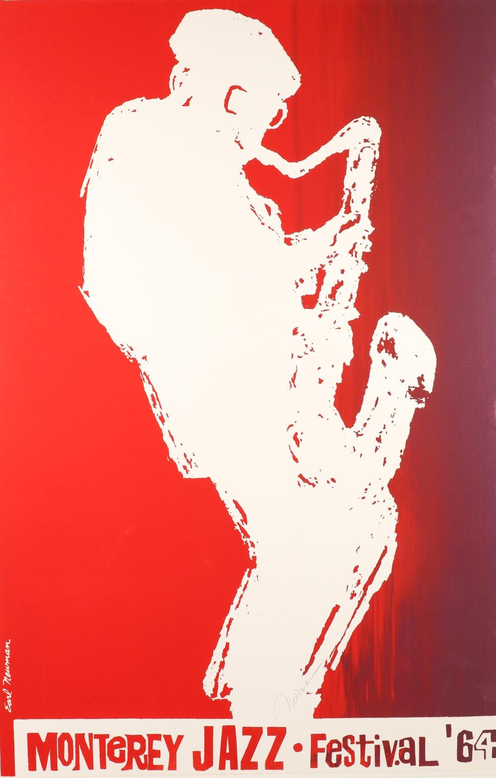 Earl Newman comparable auction result: earl newman signed monterey jazz festival poster 1964