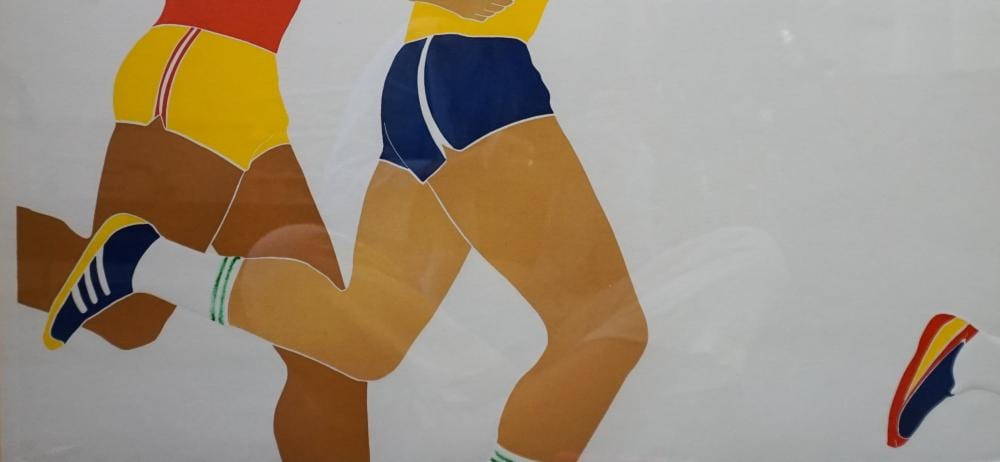 thom dejong dutch 1940 1988 runners ups 1984 serigraph in color ed 16 195 frame 18 3 4 x 30 3 4 in 47 63 x 78 11 cm · Weschler's · 2022-08-02 Thom de Jong comparable auction result: thom dejong dutch 1940 1988 runners ups 1984 serigraph in color ed 16 195 frame 18 3 4 x 30 3 4 in 47 63 x 78 11 cm