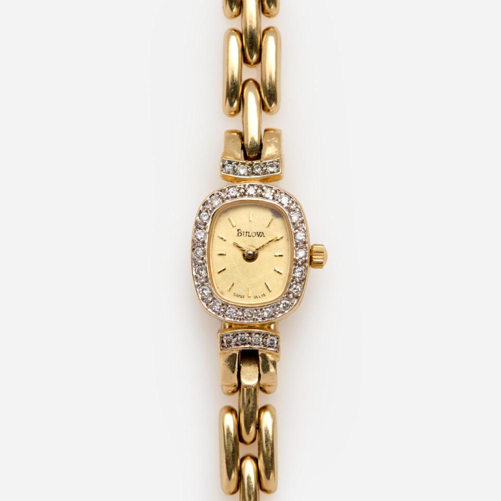 14k Diamond Bulova Ladies Watch sold by Circle Auction, lot 131 — auction record photograph