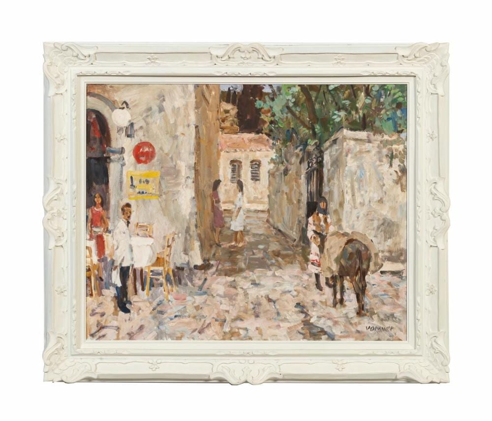 Anton Vorauer comparable auction result: anton vorauer cafe village scene o b