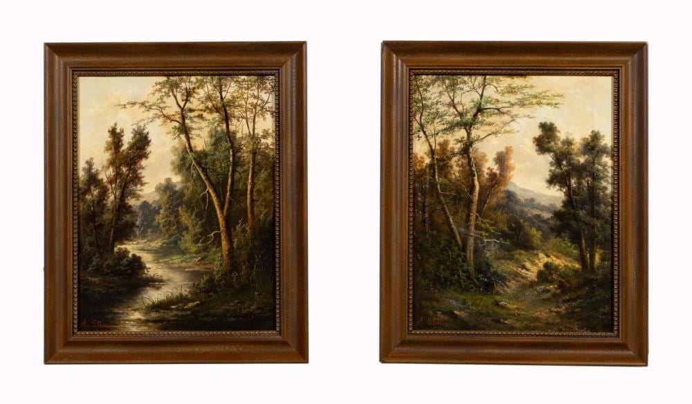 Ada Stone comparable auction result: ada stone pair of landscapes o c