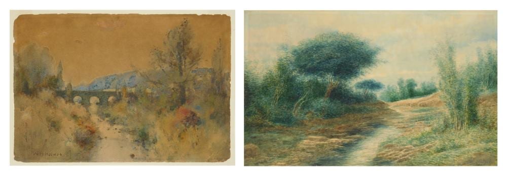 Alfredo Helsby comparable auction result: 2 american watercolors