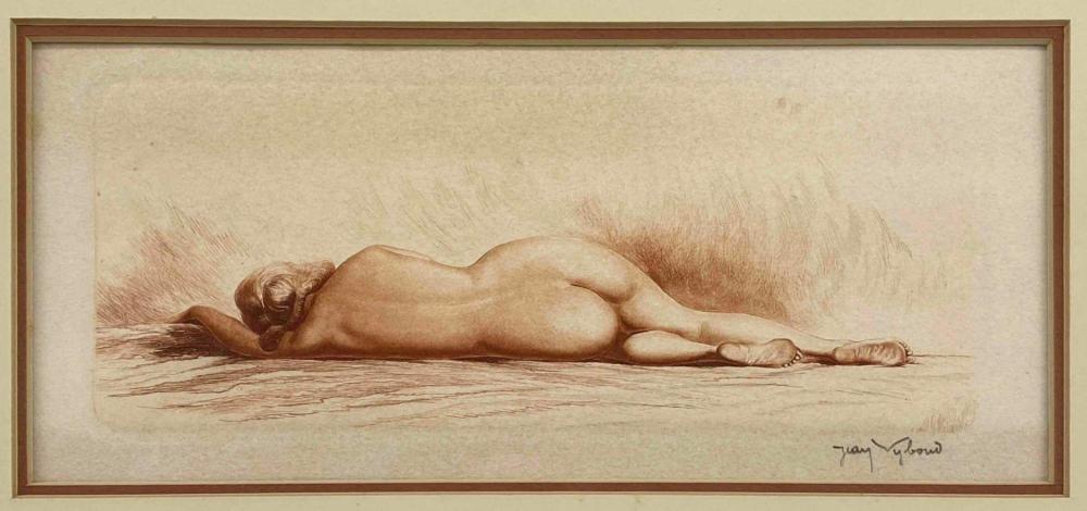 jean vyboud reclining nude etching on paper · Clark's Auction Company · 2022-08-21 Jean Vyboud comparable auction result: jean vyboud reclining nude etching on paper