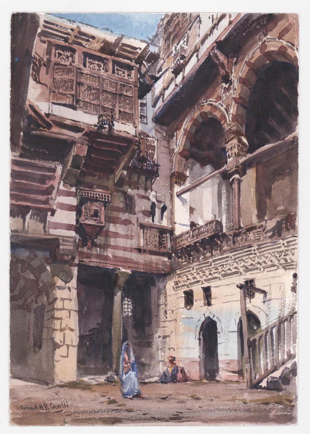 Conrad Hector Rafaele Carelli comparable auction result: conrad hector rafaele carelli watercolor cairo