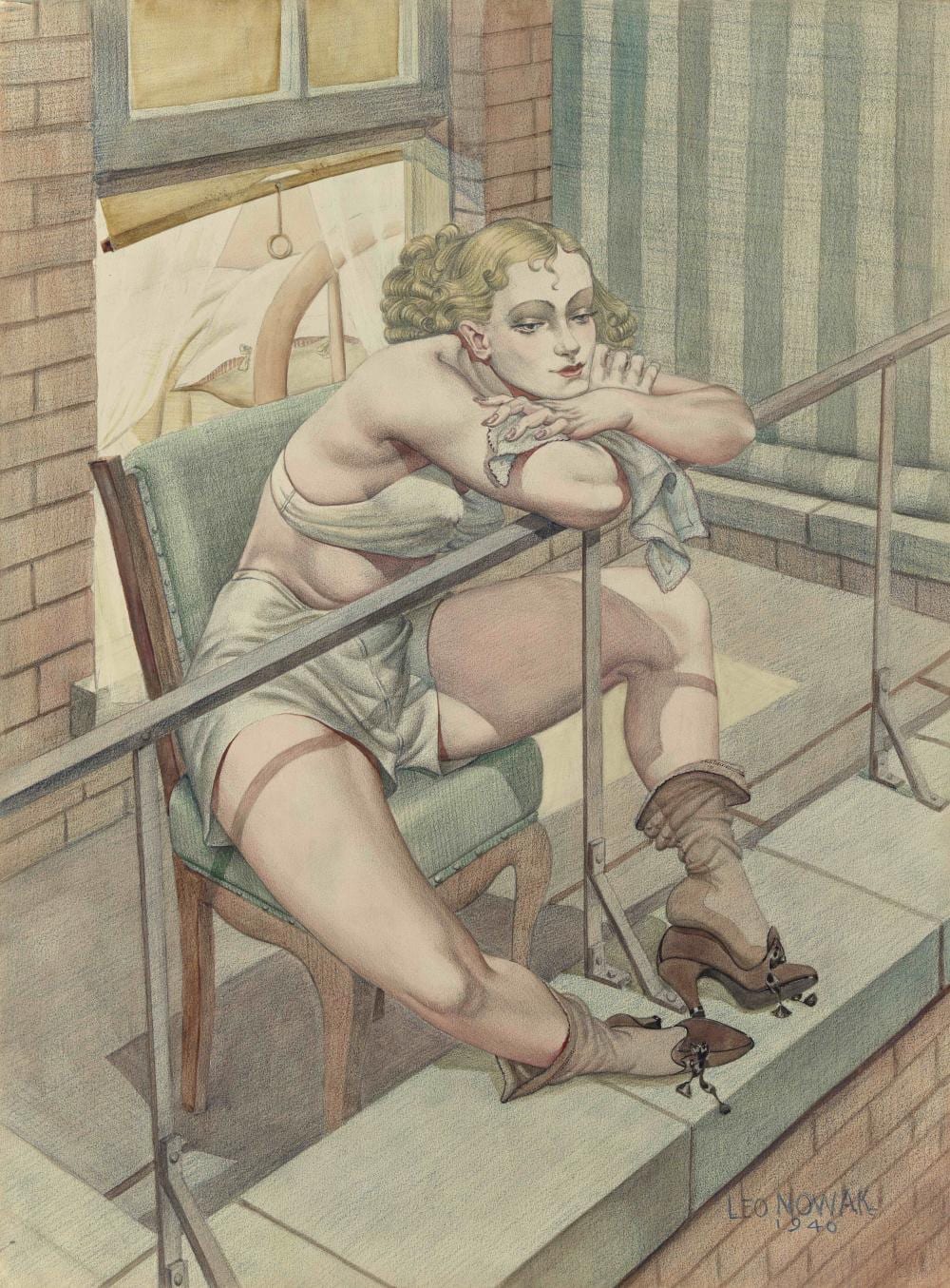 Leo Nowak comparable auction result: leo nowak 1907 2001 summer day 20 1 8 x 15 in 51 1 x 38 1 cm executed in 1940