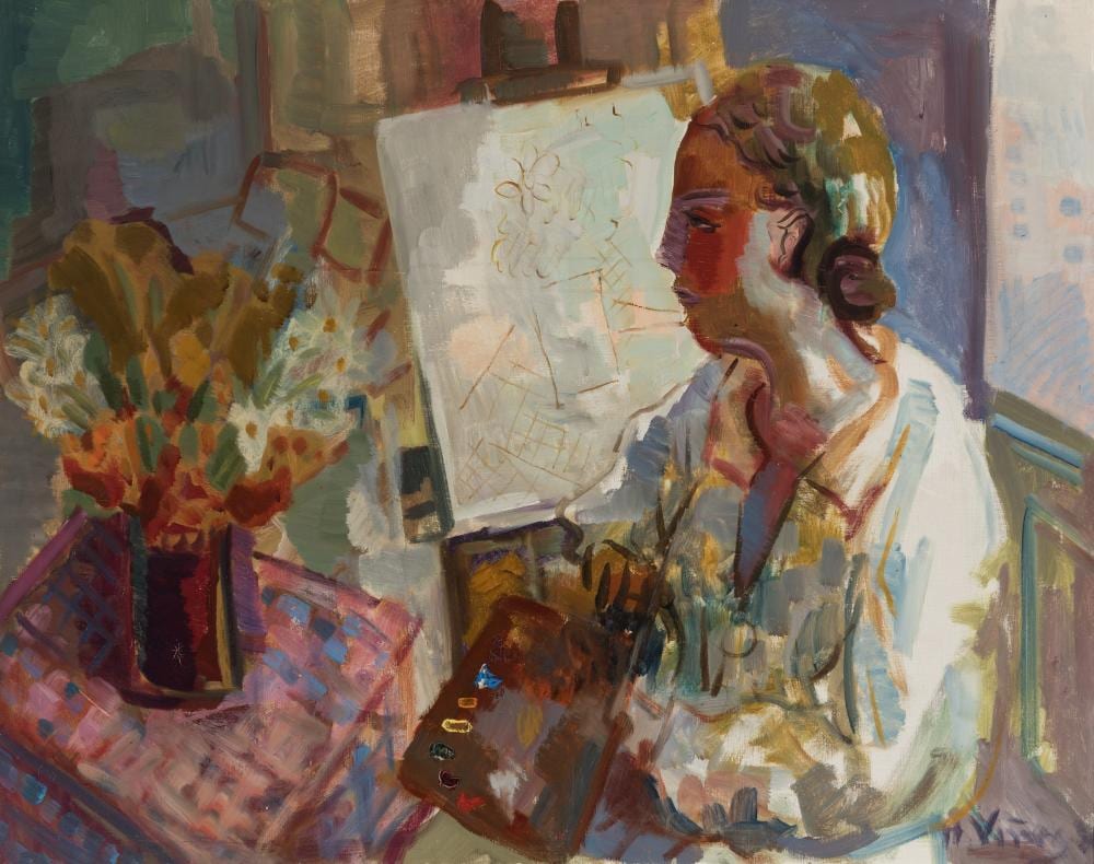 hernando vi es soto paris 1904 1993 the artist in her studio oil on canvas signed in the lower right corner · Setdart Auction House · 2022-09-08 Hernando Viñes comparable auction result: hernando vi es soto paris 1904 1993 the artist in her studio oil on canvas signed in the lower right corner