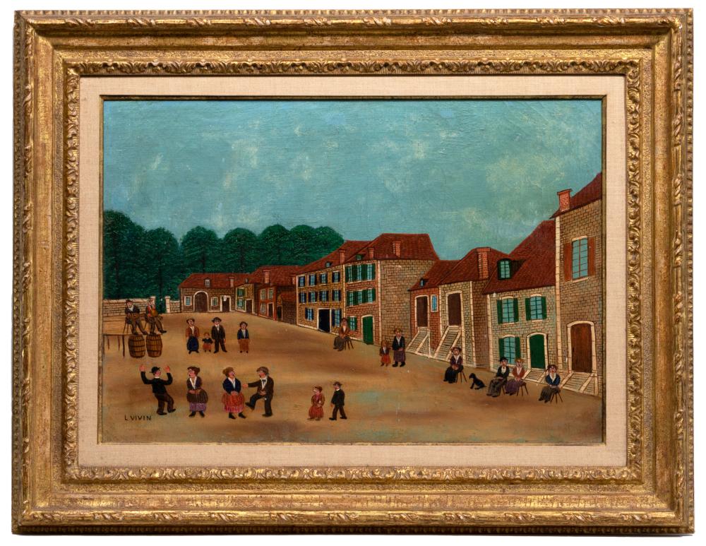 Louis Vivin comparable auction result: louis vivin french 1861 1936 danse d auvergne oil on canvas