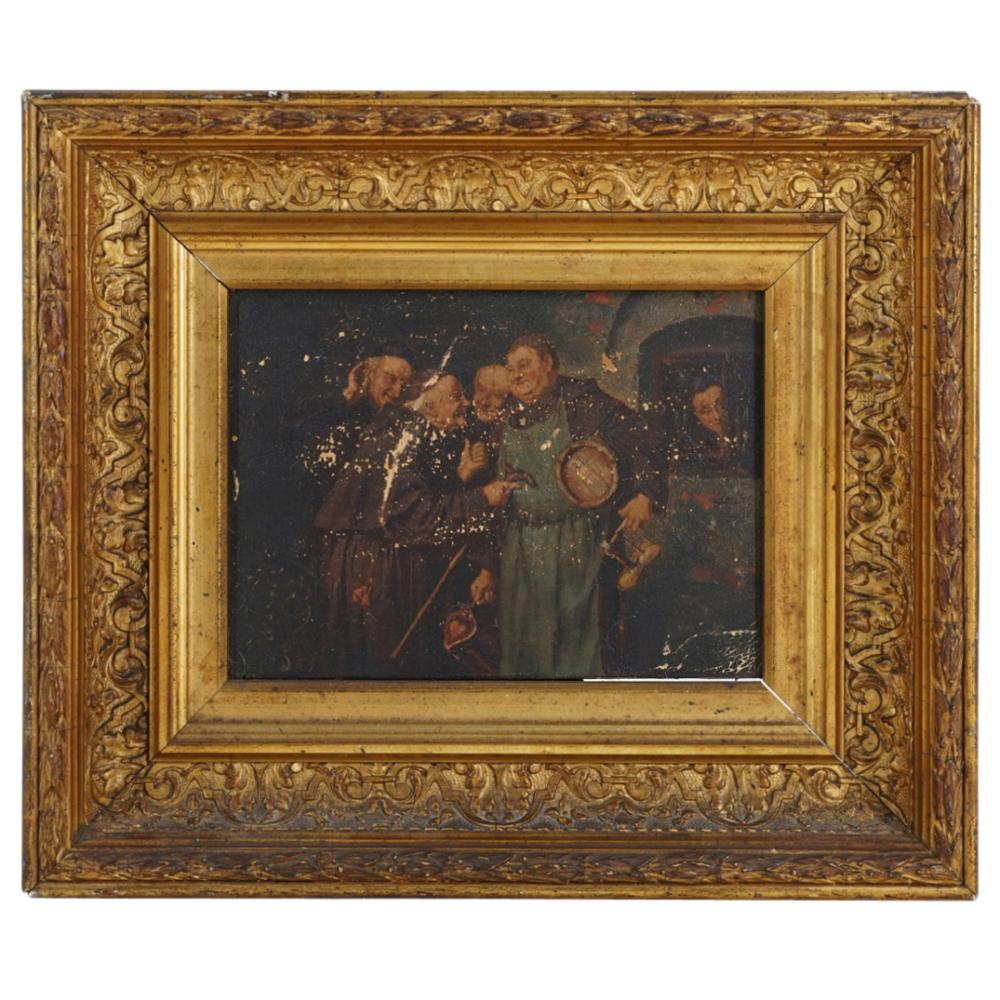 Eduard Von Grutzner (German, 1846â1925) "Monastery Secrets" Oil on Canvas Painting sold by Akiba Galleries, lot 65 — auction record photograph