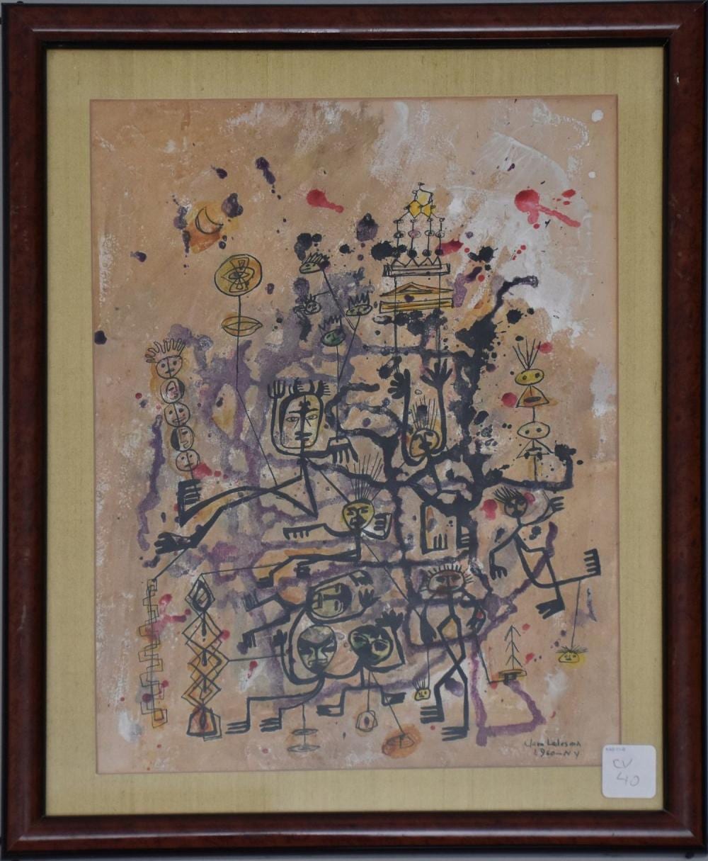 Clara Ledesma comparable auction result: clara ledesma 1924 1999 dominican 20th century untitled 1960 oil watercolor and ink on paper signed and dated lower right clara ledesma 1960 ny h 12 5 x w 9 75