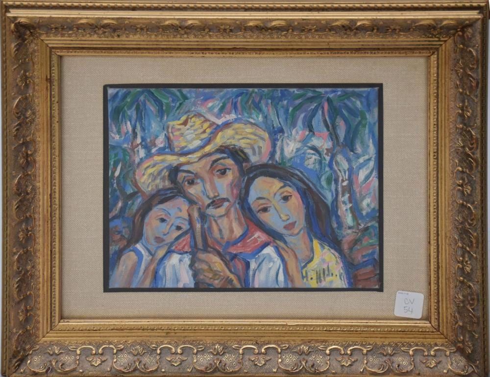 Hector Molne comparable auction result: hector molne b 1937 cuban 20th century familia guajira oil on artists board signed lower right h molne h 8 x w 10