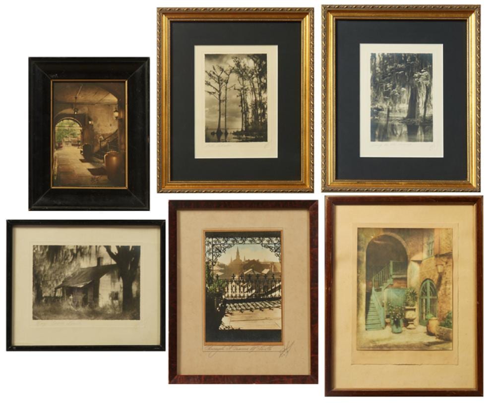 Eugene Delcroix comparable auction result: eugene delcroix 1891 1967 new orleans 6 photographs consisting of through a frame of grille interior patio royal and a