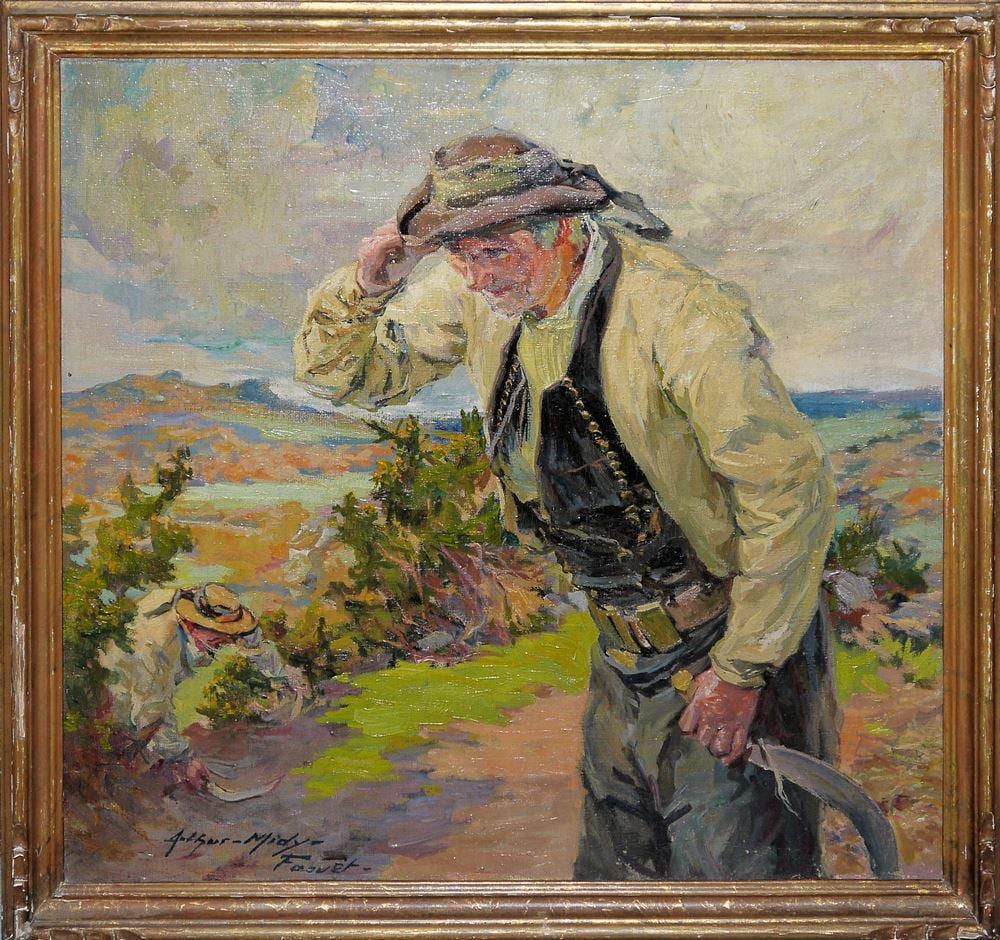 Arthur Midy comparable auction result: arthur midy bei der feldarbeit lgem lde le faou t bretagne um 1910 15 originale rahmung