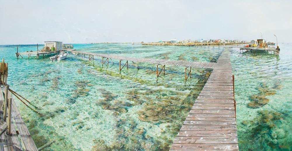larry mitchell little rat abrolhos island oil on canvas · GFL Fine Art · 2022-08-21 Larry Mitchell comparable auction result: larry mitchell little rat abrolhos island oil on canvas
