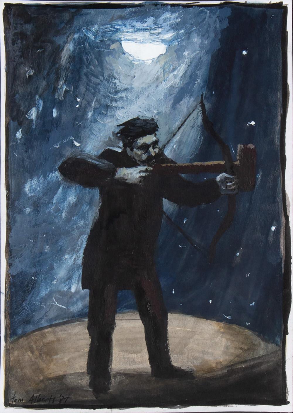 Tom Alberts comparable auction result: tom alberts hammer and bow watercolour and gouache