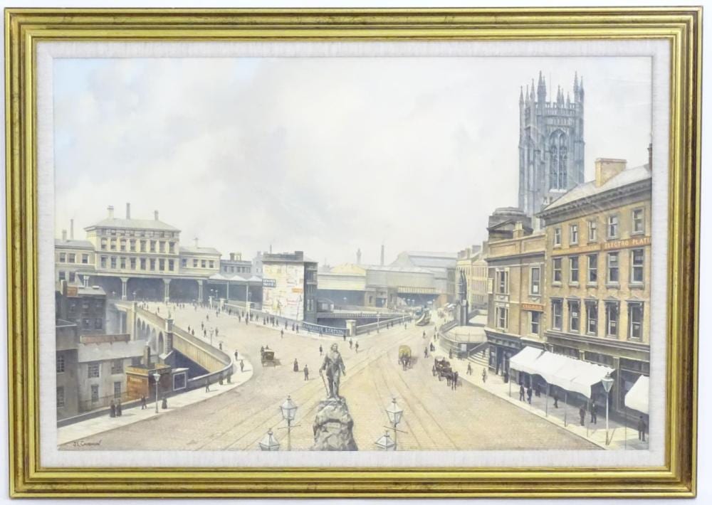 john lewis chapman b 1946 oil on canvas exchange station a street sce · Claydon Auctioneers · 2022-08-29 John Lewis Chapman comparable auction result: john lewis chapman b 1946 oil on canvas exchange station a street sce