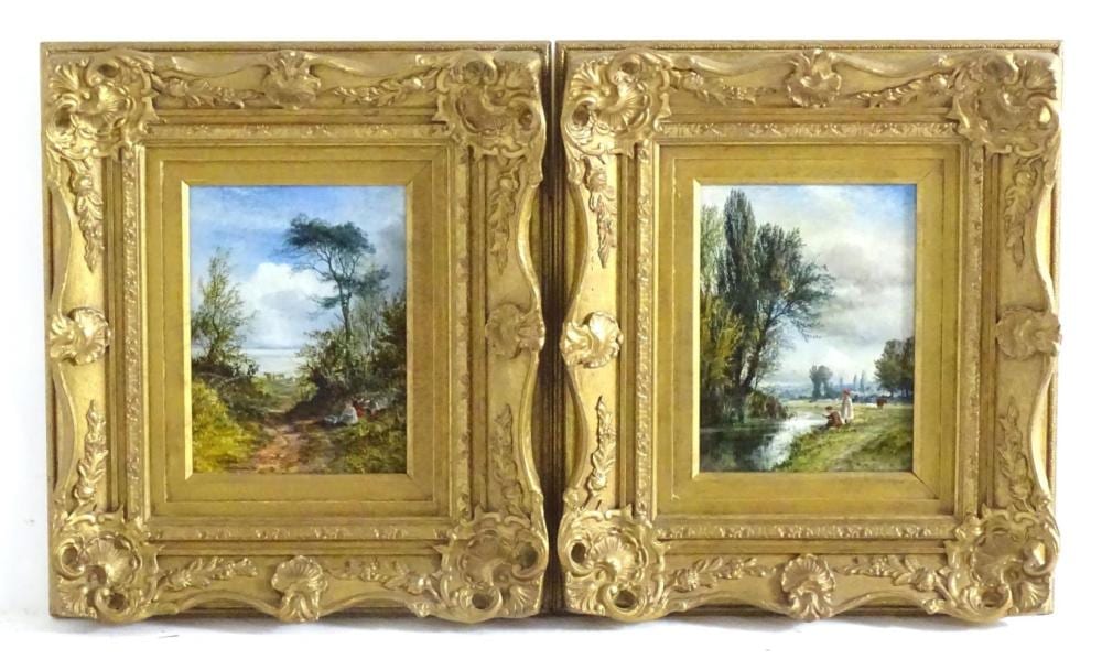 Alfred Dawson comparable auction result: alfred dawson 19th century oil on board a pair of landscape scenes one