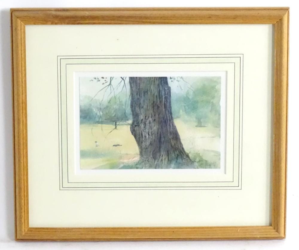 Leslie Charles Worth comparable auction result: leslie worth 1923 2009 watercolour oak tree in ashtead park surrey si