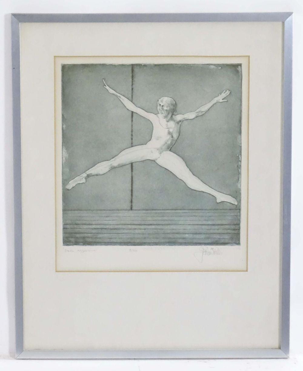 John William Mills comparable auction result: john william mills b 1933 limited edition etching dance aggressive si
