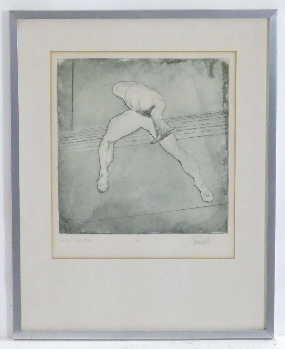 John William Mills comparable auction result: john william mills b 1933 limited edition etching dance push mime sig