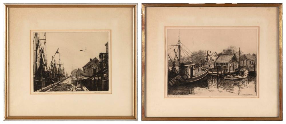 Leonard H. Mersky comparable auction result: leonard h mersky massachusetts mississippi 1917 1994 two pencil etchings