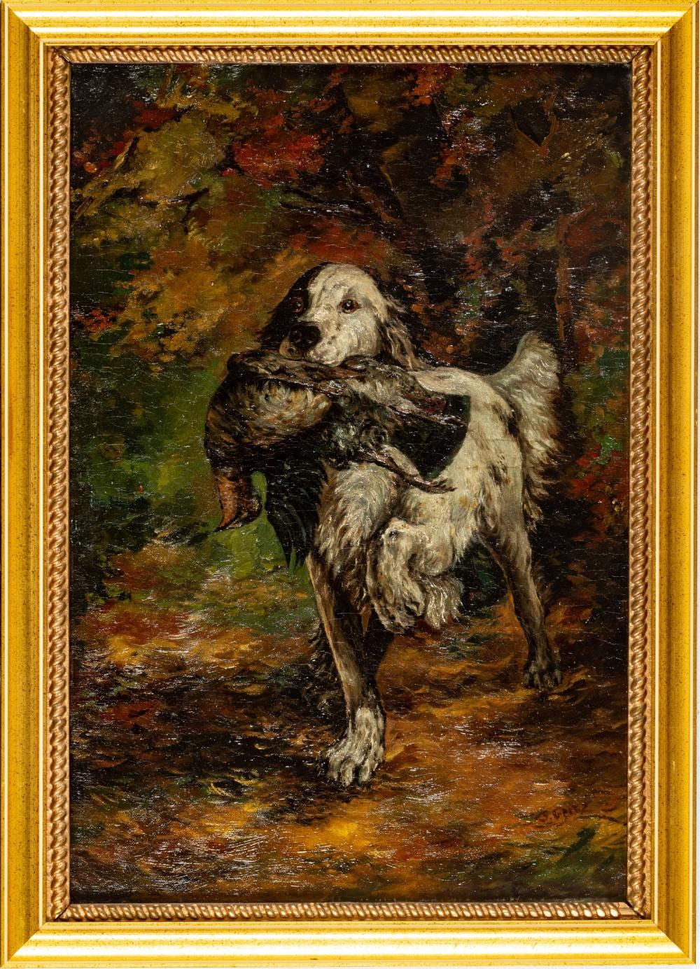 Stephen A. Geitz comparable auction result: stephen a geitz american 1892 1972 oil on canvas h 19 w 13 english setter with bird