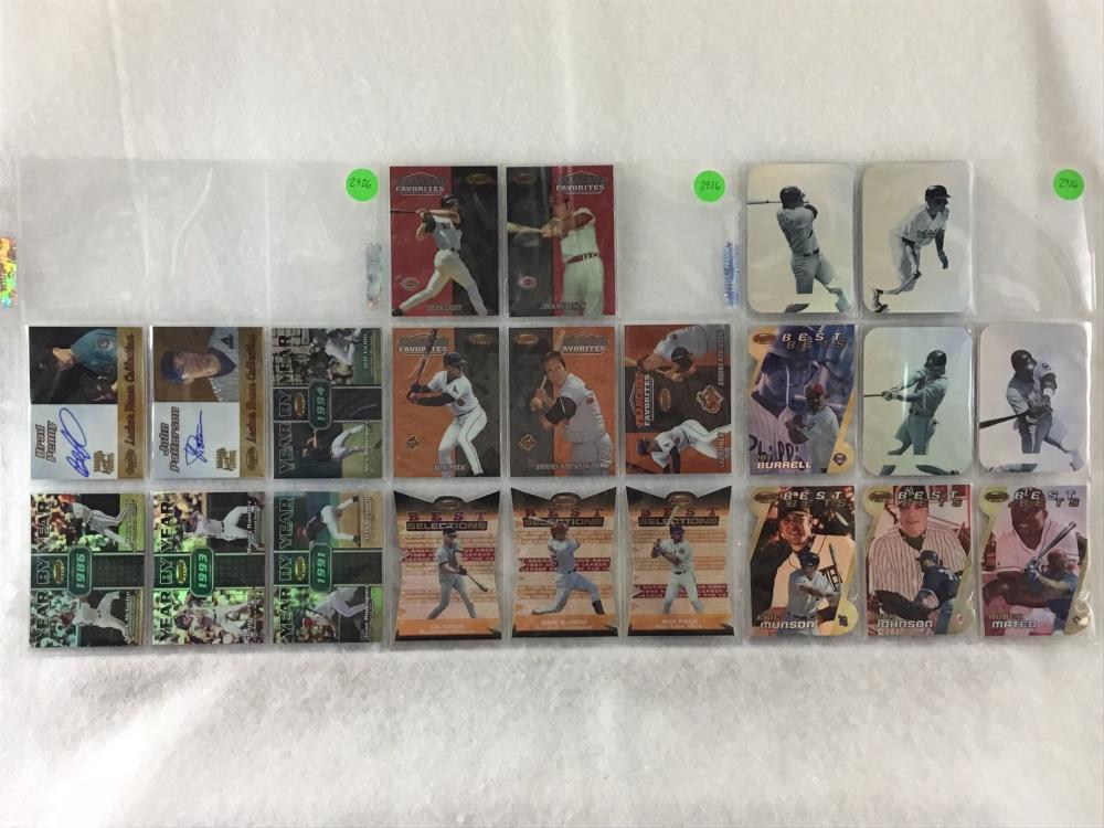 (22) 2000 Bowman's Best Insert Baseball Cards. Franchise Favorites: Johnny Bench, Cal Ripken, Brooks Robinson, Cal Ripken/Brooks Robinson, Sean Casey. Best Selections Die-Cuts: Mike Piazza, Mark McGwire, Cal Ripken. Locker Room Auto: Brad Penny sold by Hassinger & Courtney Auctioneering, lot 2926 — auction record photograph