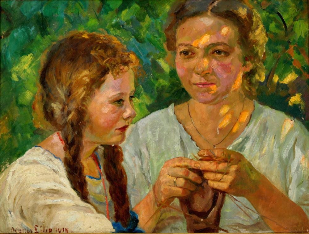 Walter Lilie comparable auction result: walter lilie 1876 1924 portrait of a mother with her daughter mutter mit ihrer tochter