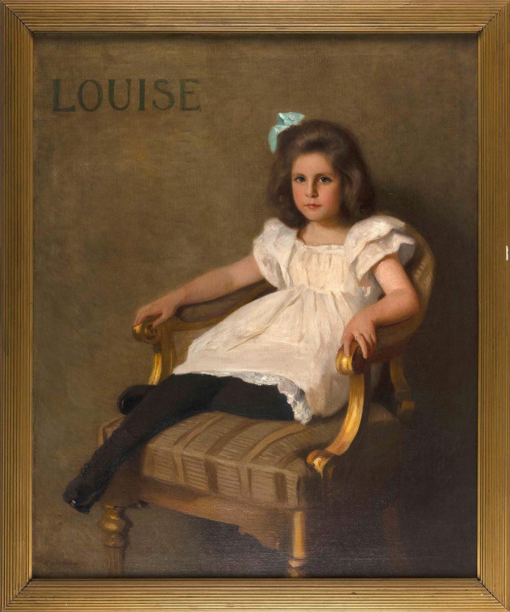 William John Whittemore comparable auction result: william john whittemore new york 1860 1955 portrait of louise seated in a chair oil on canvas 40 x 33 framed 45 x 37