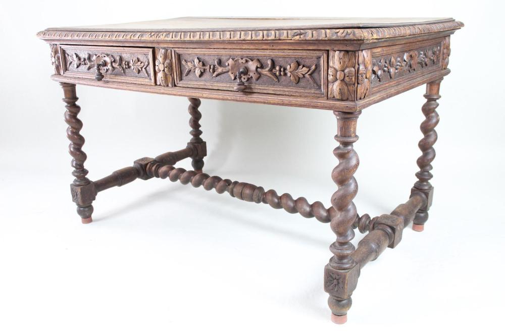 19th C Renaissance Revival Library Writing Table Desk sold by Public Sale Auction House, lot 276 — auction record photograph
