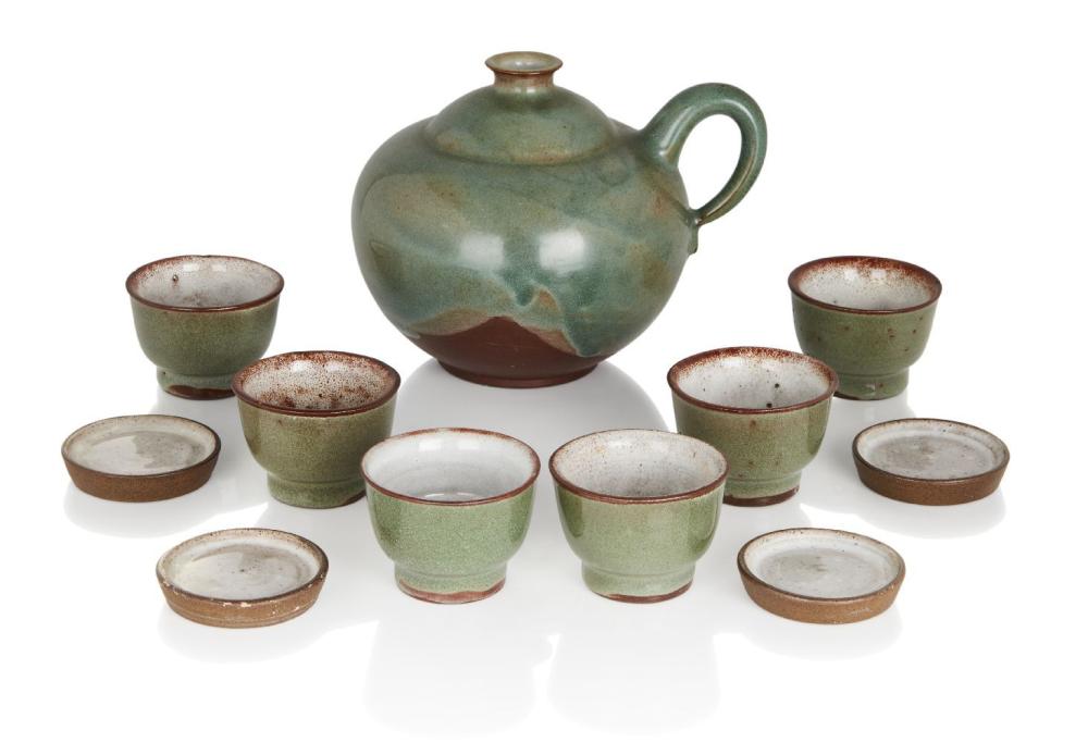 Otto Lindig comparable auction result: otto lindig 1895 1966 teapot and six cups with four small dishes circa 1940 glazed earthe