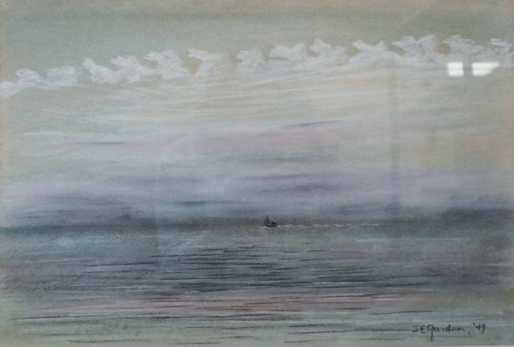 j eugene gardner american 1904 1999 cloud parade 1949 chesapeake bay near crisfield maryland pastel on paper frame 21 x 27 1 4 in 53 34 x 69 22 cm · Weschler's · 2022-08-23 J. Eugene Gardner comparable auction result: j eugene gardner american 1904 1999 cloud parade 1949 chesapeake bay near crisfield maryland pastel on paper frame 21 x 27 1 4 in 53 34 x 69 22 cm
