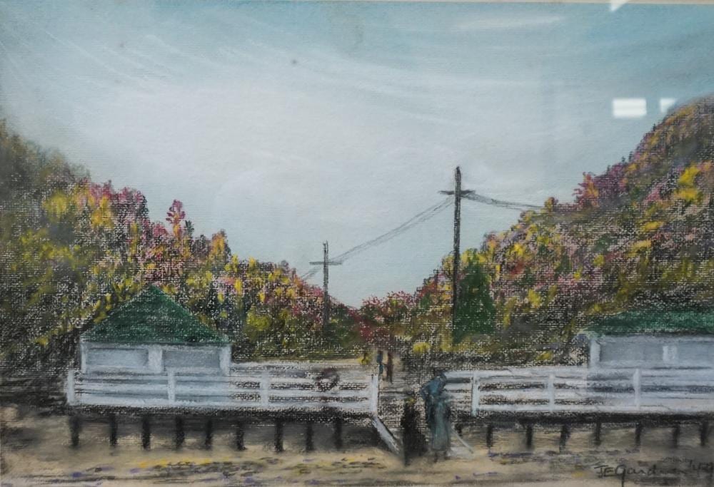 j eugene gardner american 1904 1999 long island railroad 1949 pastel on paper frame 20 3 4 x 26 1 4 in 52 71 x 66 68 cm · Weschler's · 2022-08-23 J. Eugene Gardner comparable auction result: j eugene gardner american 1904 1999 long island railroad 1949 pastel on paper frame 20 3 4 x 26 1 4 in 52 71 x 66 68 cm