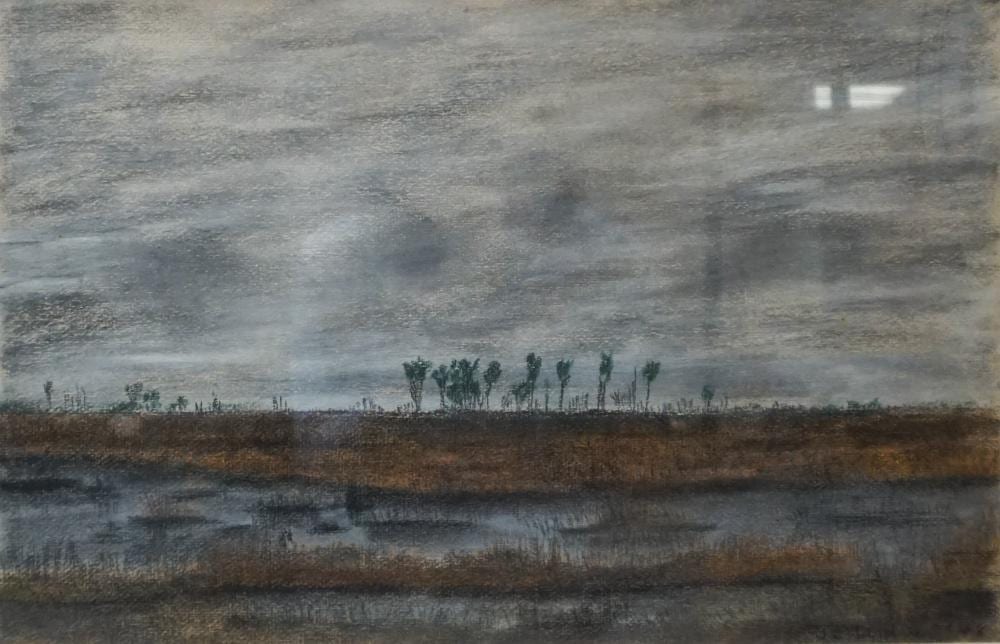 j eugene gardner american 1904 1999 wuthering eastern shor of maryland pastel on paper frame 21 1 4 x 27 1 4 in 53 98 x 69 22 cm · Weschler's · 2022-08-23 J. Eugene Gardner comparable auction result: j eugene gardner american 1904 1999 wuthering eastern shor of maryland pastel on paper frame 21 1 4 x 27 1 4 in 53 98 x 69 22 cm