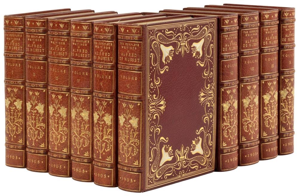 Alfred de Musset comparable auction result: alfred de musset illuminated presentation set