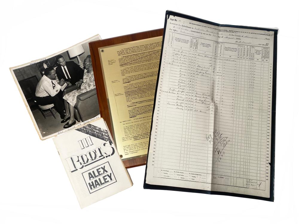 Alex Haley's Roots Plaque & Research Materials sold by Guernsey's, lot 20 — auction record photograph