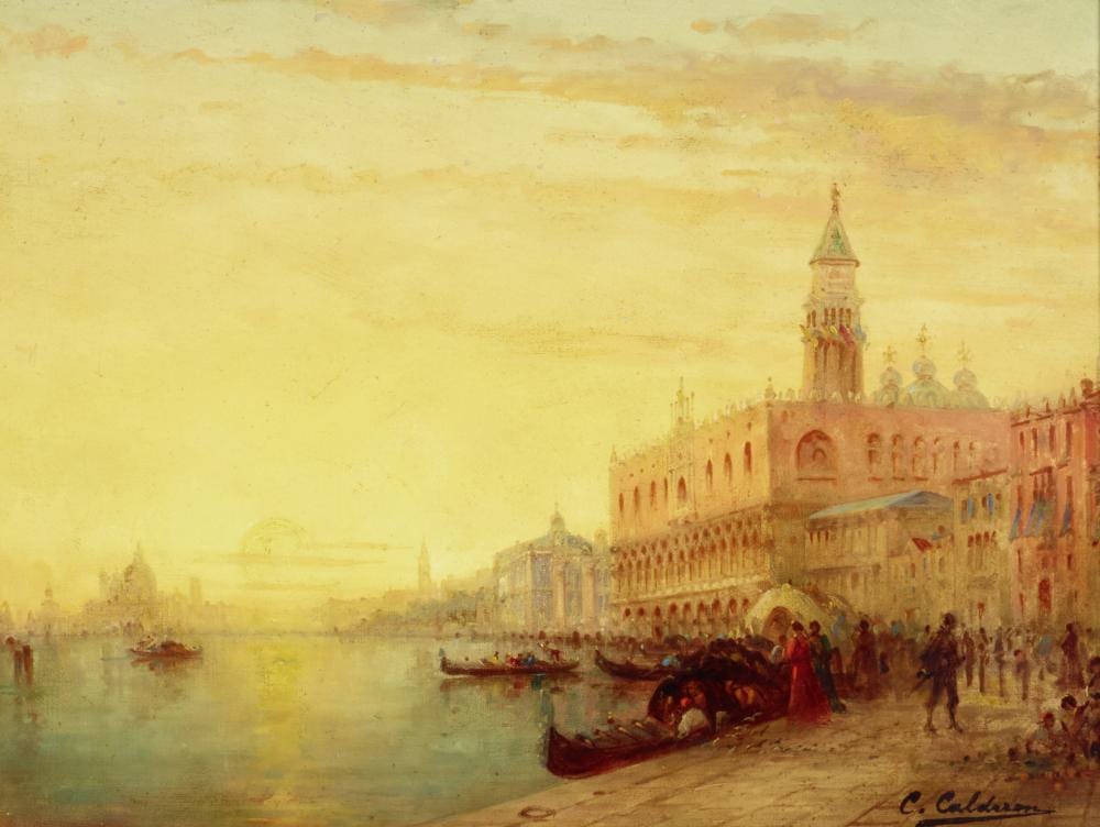 Charles-Clement Calderon comparable auction result: charles clement calderon french 1870 1906 the doge s palace venice 10 1 2 x 13 5 8in 26 6 x 34 6cm