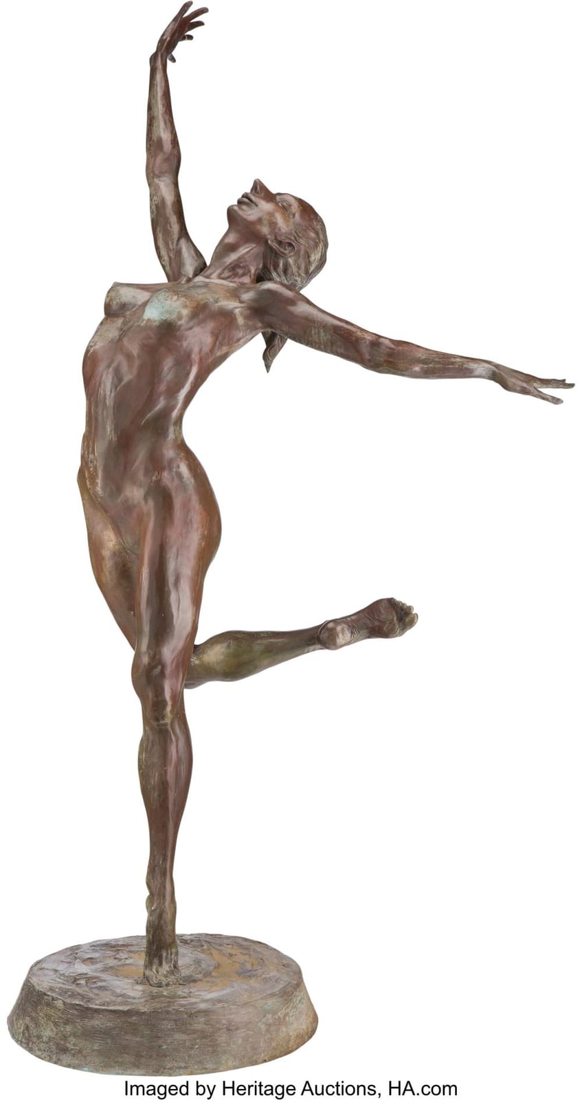 Andrew DeVries comparable auction result: andrew devries american b 1957 sparrow 1999 patinated bronze 71 inches 180