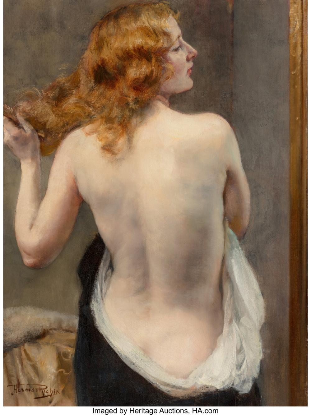 Herman Jean Joseph Richir comparable auction result: herman jean joseph richir belgian 1866 1942 nude seen from behind oil on can