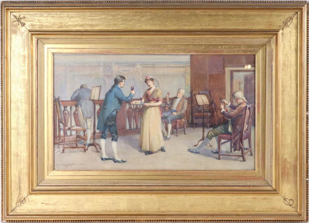 Duncan Mackellar comparable auction result: duncan mackellar watercolor tavern scene