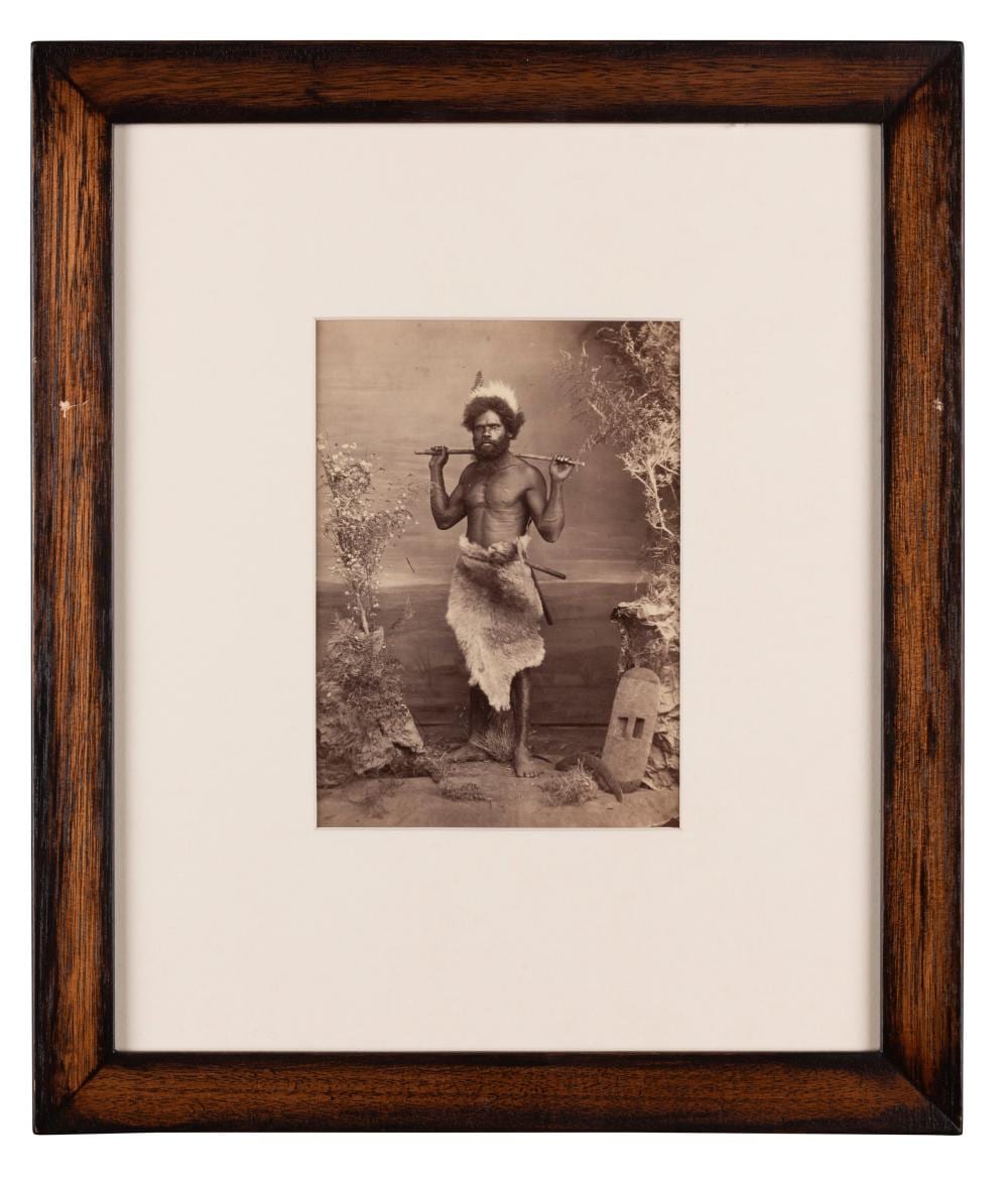 john william lindt 1845 1926 aboriginal man with shield · Gibson's · 2022-08-28 John William Lindt comparable auction result: john william lindt 1845 1926 aboriginal man with shield