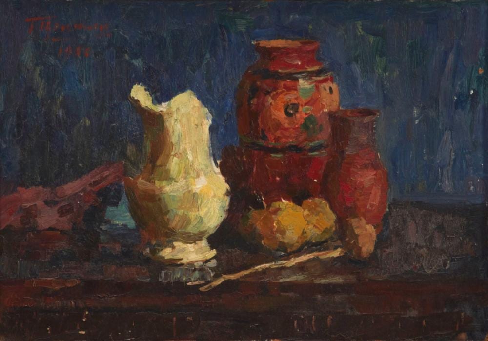 Grigorij Izrailevic Cejtlin comparable auction result: grigori tseitlin russian 1911 1998 still life with vases and lemons circa 1950 oil on canvas 10 x 14 1 4in 36 1 2cm