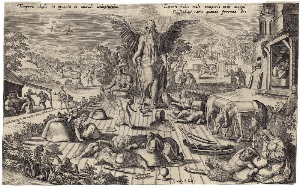 Gerard de Jode comparable auction result: gerard de jode father time amid bad behavior scenes