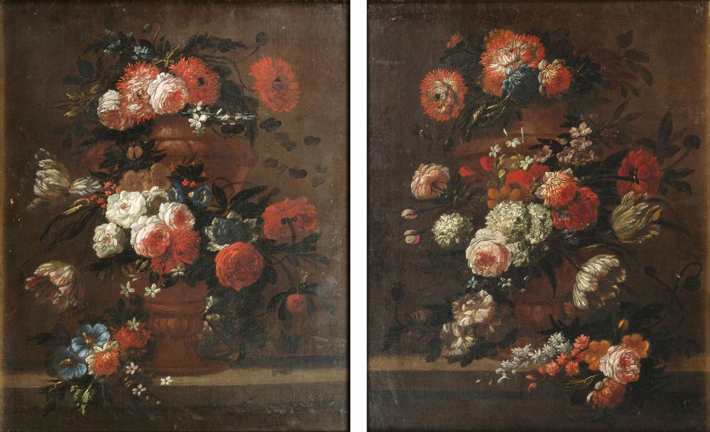 Mario Nuzzi comparable auction result: mario nuzzi penna fermana 1603 rom 1673 circle of companion pieces flowers in vases